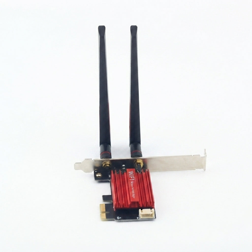 Placa de Rede Wi-Fi 5 PCI-E Dual Band 1200Mbps com Bluetooth e Antenas