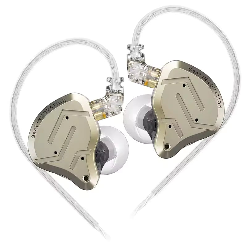 Fones de Ouvido Intra-auriculares KZ ZSN PRO 2 com Tecnologia Híbrida Profissional, Design Clássico e Driver Dinâmico Super Linear