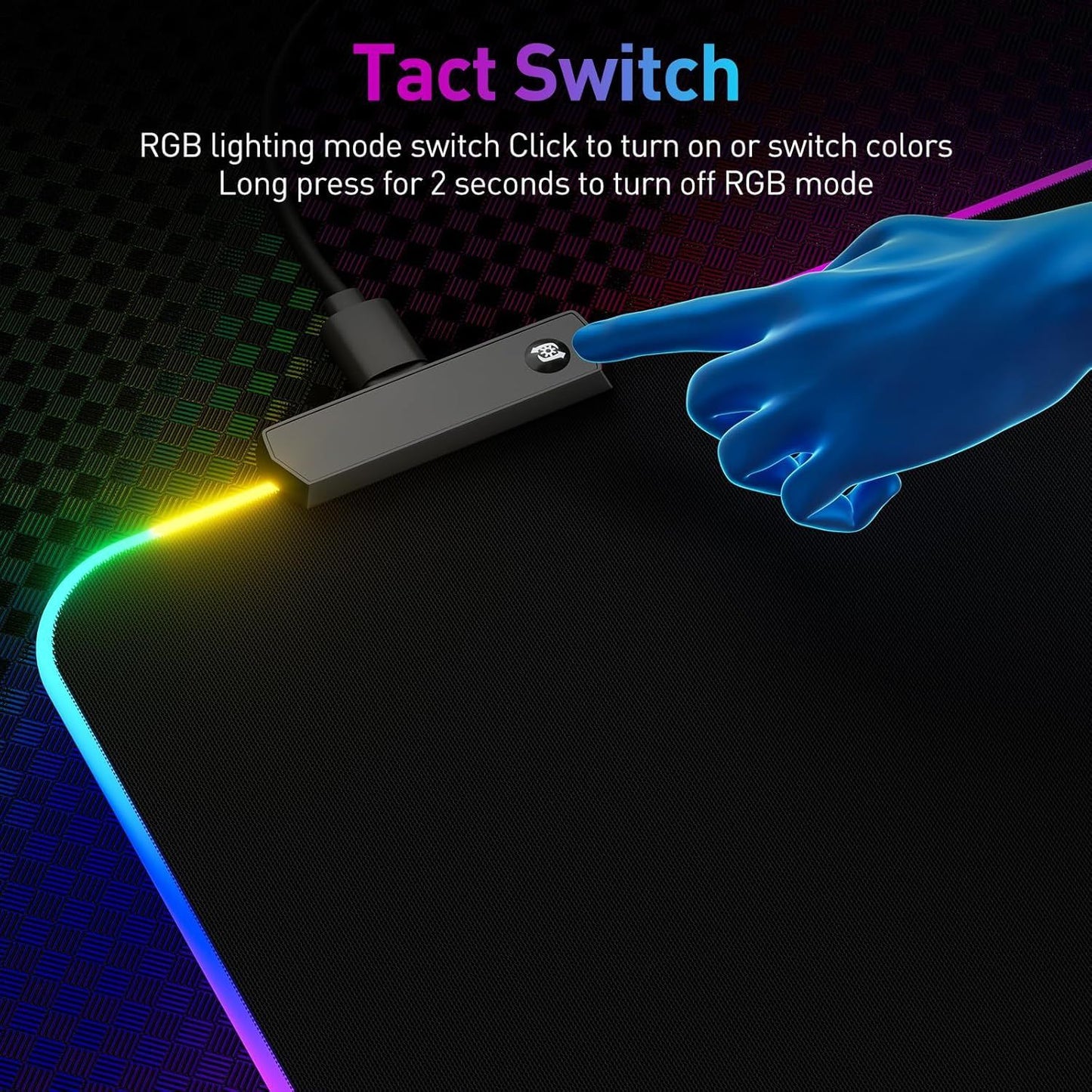 Mouse Pad Gamer, Luz Led Rgb, impermeável, 900x400x3mm