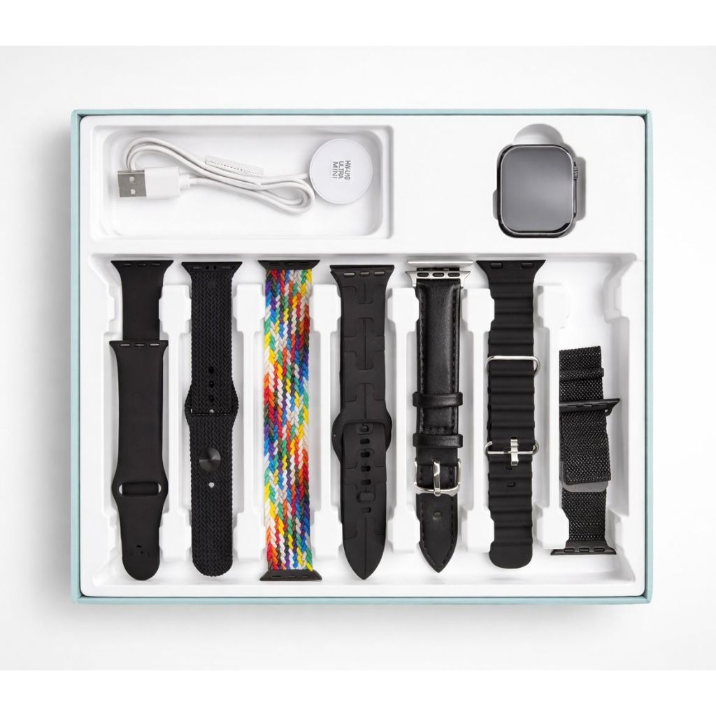 SMARTWATCH - HW ULTRA MINI 2 COM 7 PULSEIRAS - PULSO FINO (Unissex) - Tambem INFANTIL TEENS NFC SUPER COMPLETO