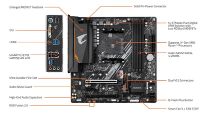 Placa mãe Gigabyte B550m Aorus Elite Am4 Ddr4 Pcie 4.0