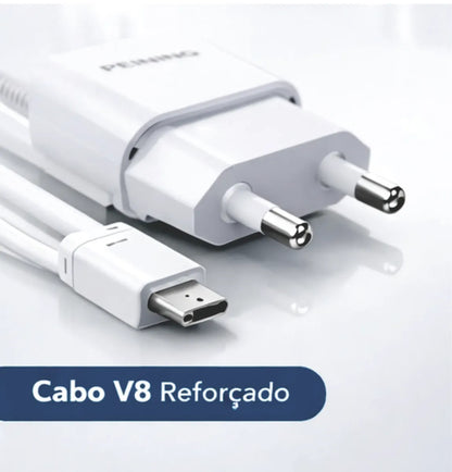 Carregador Fonte Rápido Turbo Tipo-c Ios Android 2 Usb 1mt