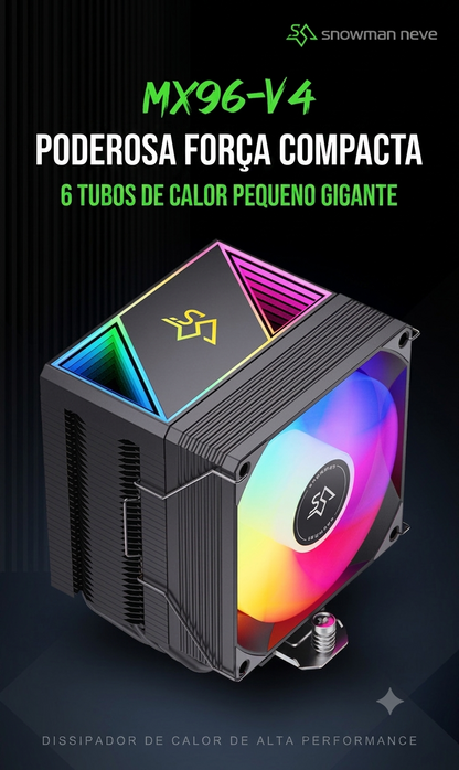 Cooler Cpu Argb 4 Heatpipes 119mm Am4 Am5 Lga 1700 Tdp 150w Preto