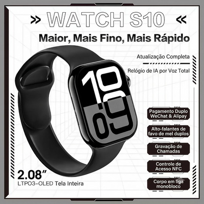 SMARTWatch 1:1 com GPS Celular – 42 mm • Pulseira esportiva preta