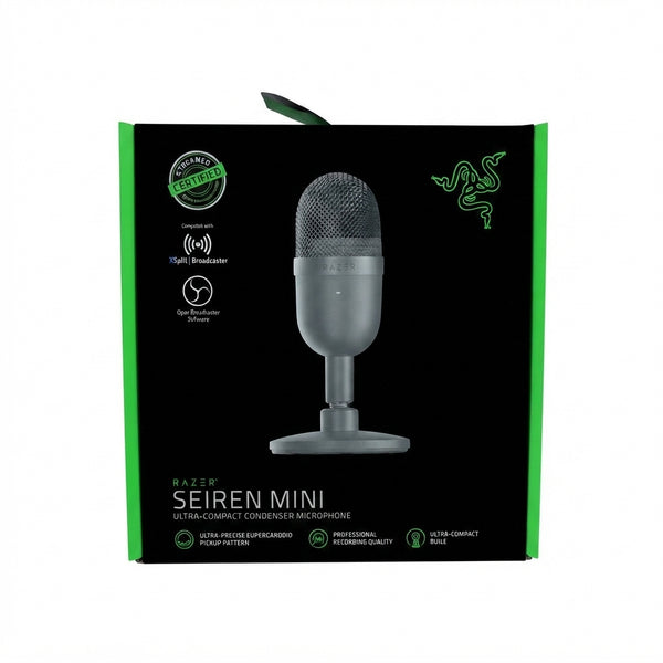 Microfone Razer Seiren Mini Podcast, USB, Preto, Branco e Rosa