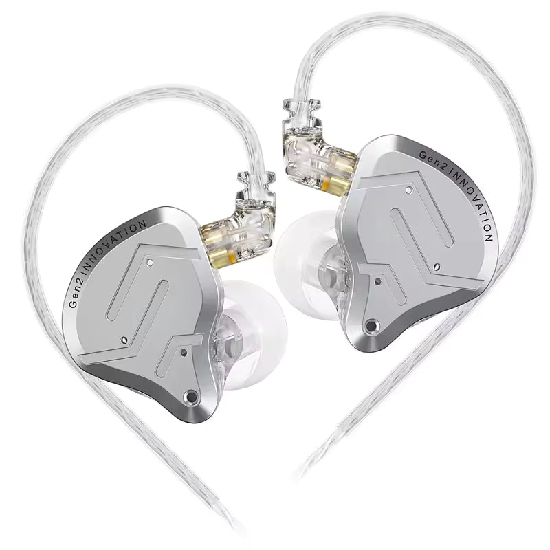 Fones de Ouvido Intra-auriculares KZ ZSN PRO 2 com Tecnologia Híbrida Profissional, Design Clássico e Driver Dinâmico Super Linear