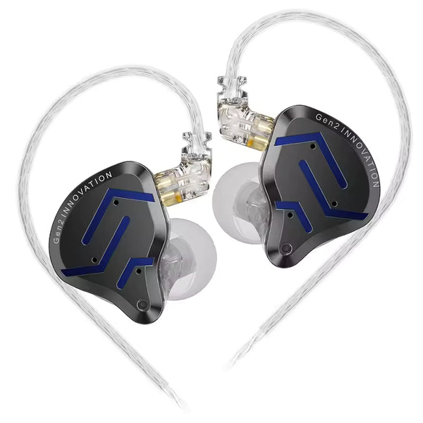 Fones de Ouvido Intra-auriculares KZ ZSN PRO 2 com Tecnologia Híbrida Profissional, Design Clássico e Driver Dinâmico Super Linear