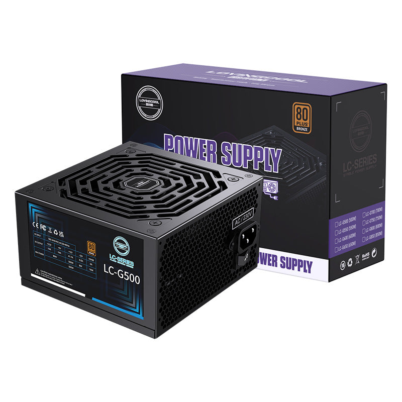 Fontes de Alimentação para PC Gamer LOVINGCOOL - 500W - 600W - 700W - 850W, PSU de Alta Qualidade 80 PLUS Bronze, Fonte de Alta Potência